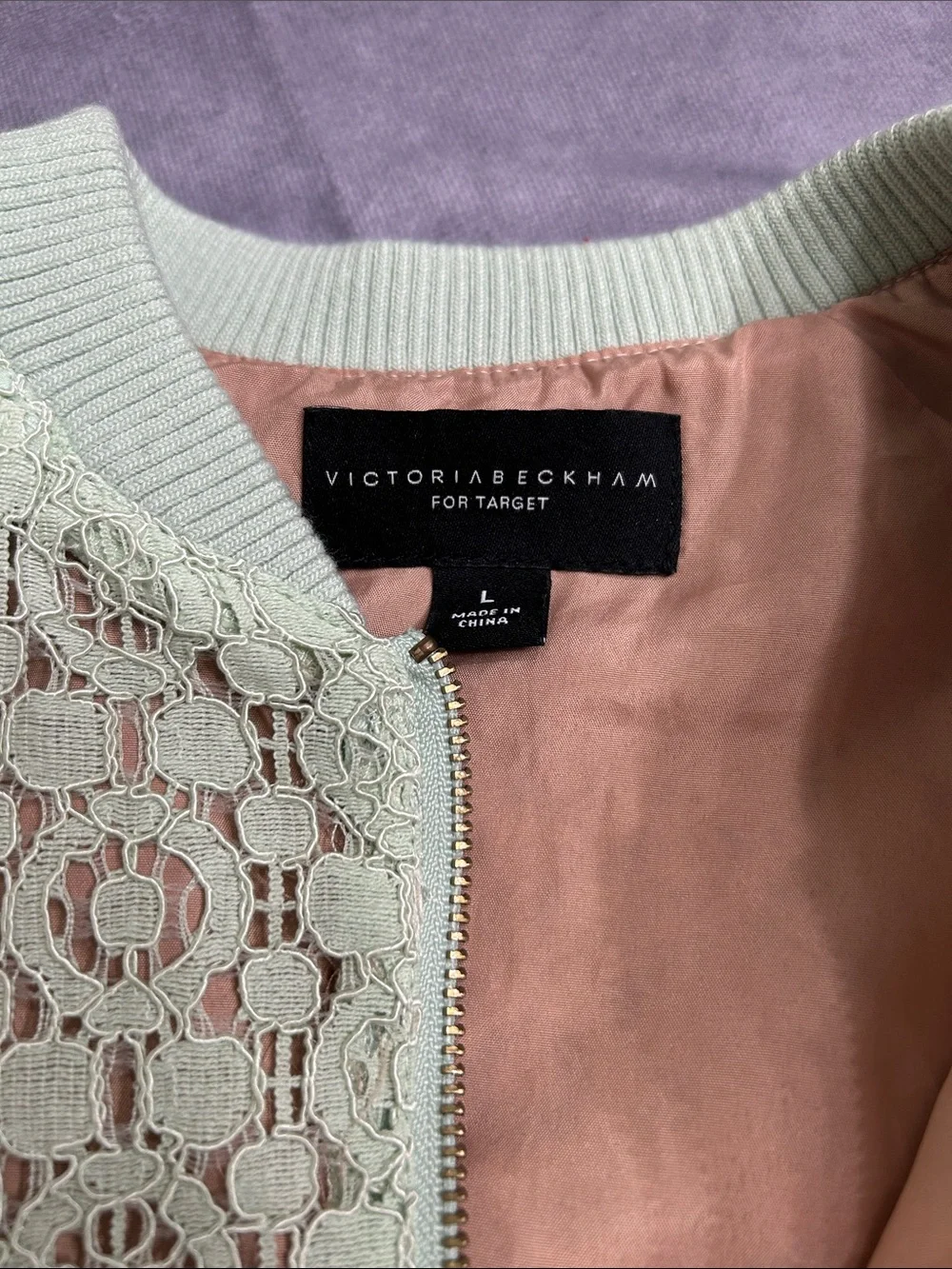 Victoria Beckham for Target Mint Green Lace Bomber Jacket